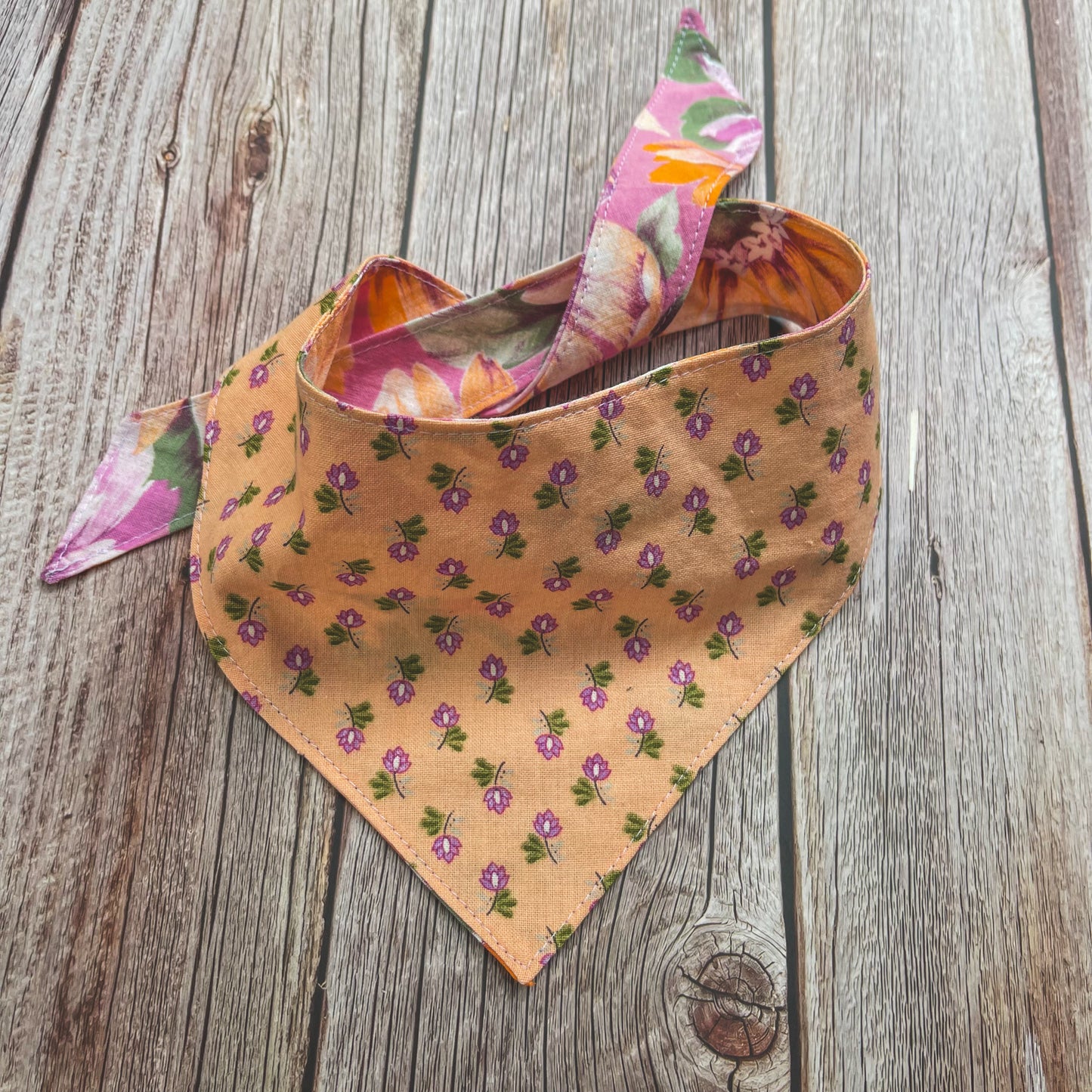 Medium Bandana - Pink & Peach Florals