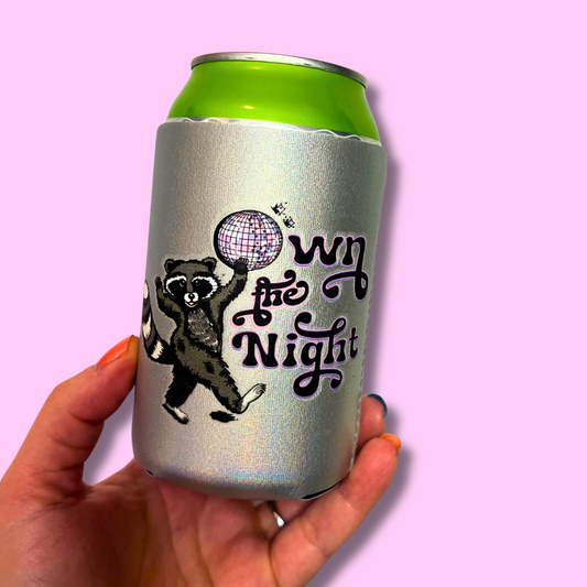 Own the Night Raccoon Can Cooler Drink Sleeve