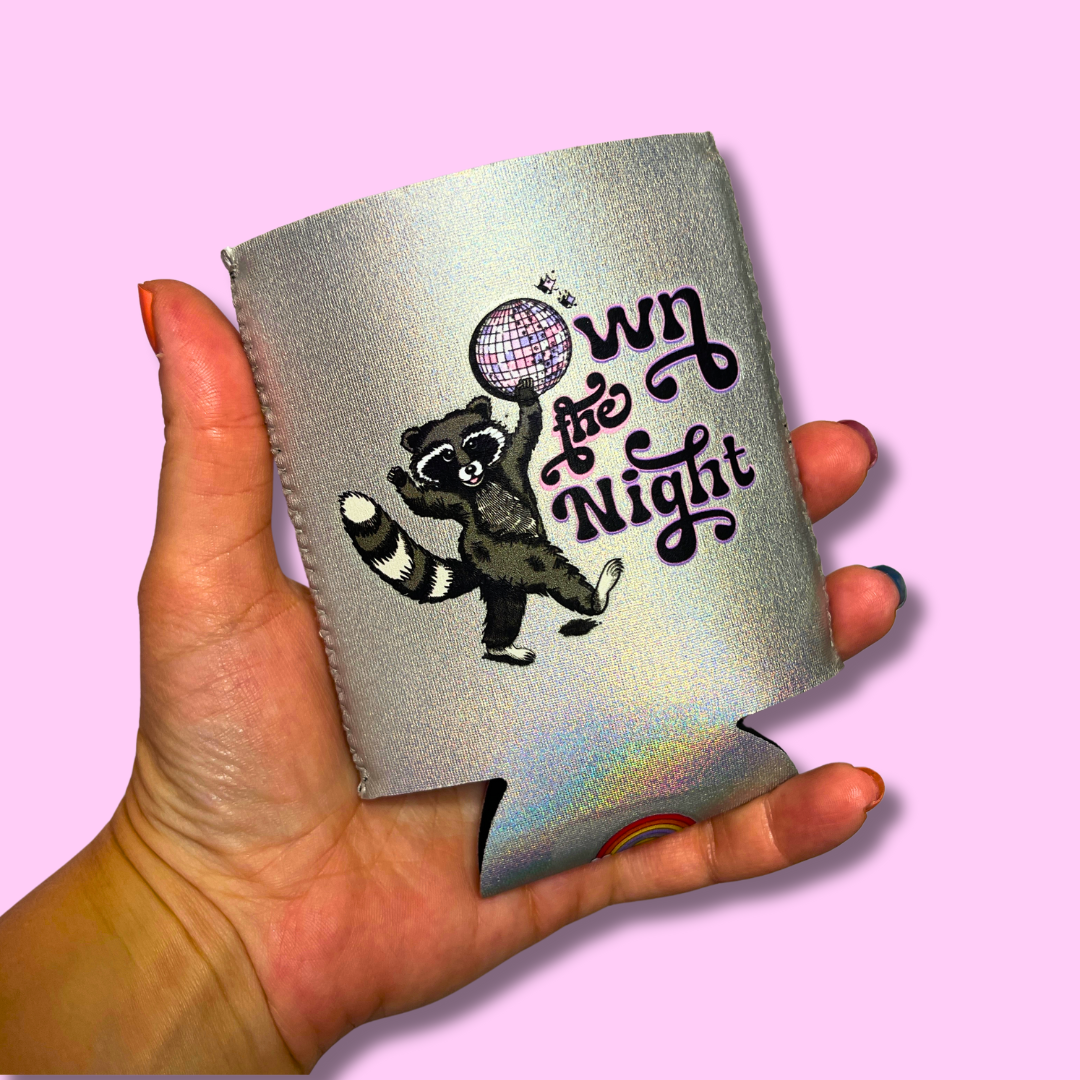 Own the Night Raccoon Can Cooler Drink Sleeve