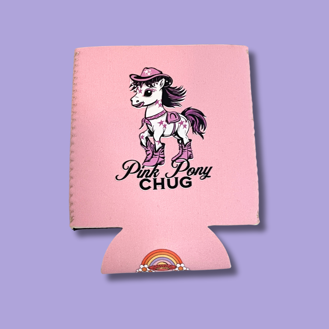 Pink Pony Chug Can Cooler Drink Sleeve