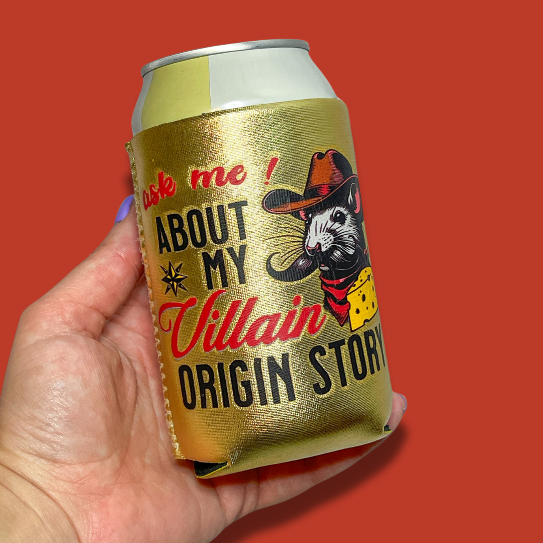 Villain Rat - Metallic Gold - Can Cooler Drink Sleeve