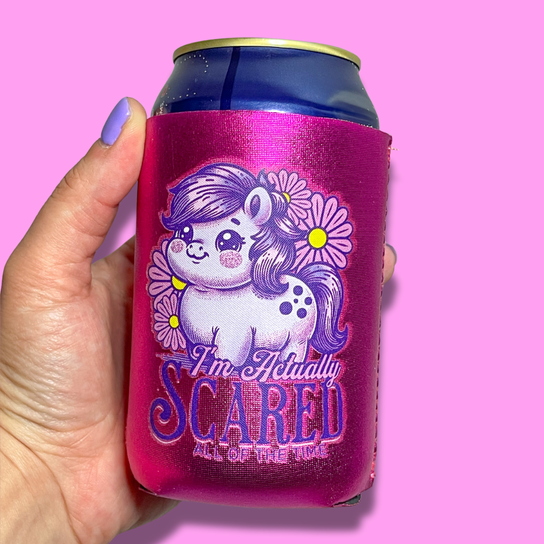 Scaredy Pony Can Cooler Drink Sleeve