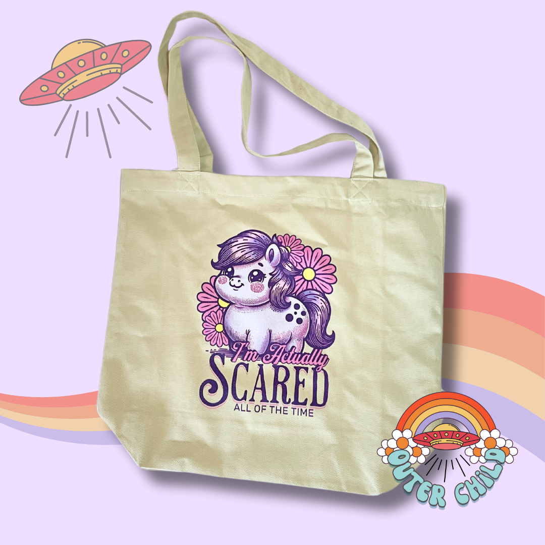 Scaredy Pony Organic Cotton Eco Tote Bag