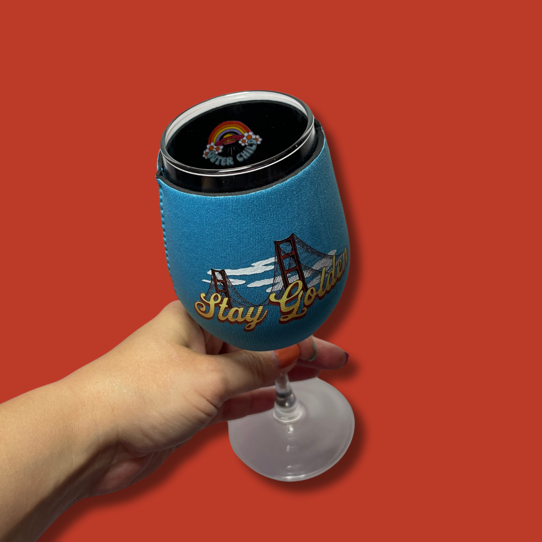 Stay Golden [Gate Bridge] Wine Glass Sleeve