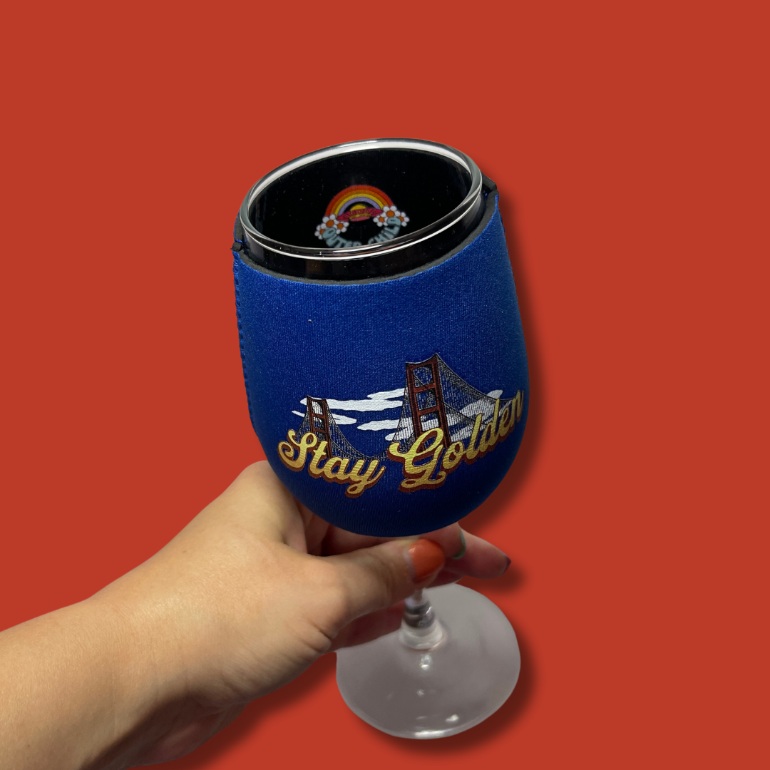 Stay Golden [Gate Bridge] Wine Glass Sleeve