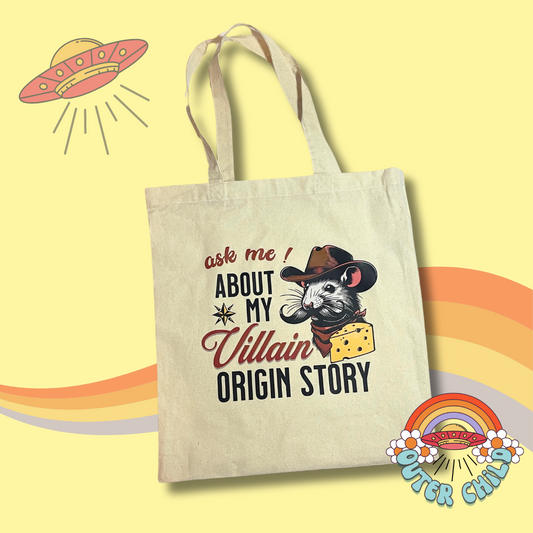 My Villain Origin Story Rat Cotton Tote Bag in Natural