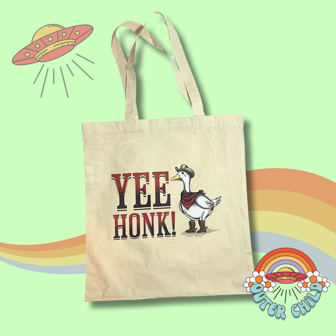 Yee Honk Goose Cotton Tote Bag in Natural